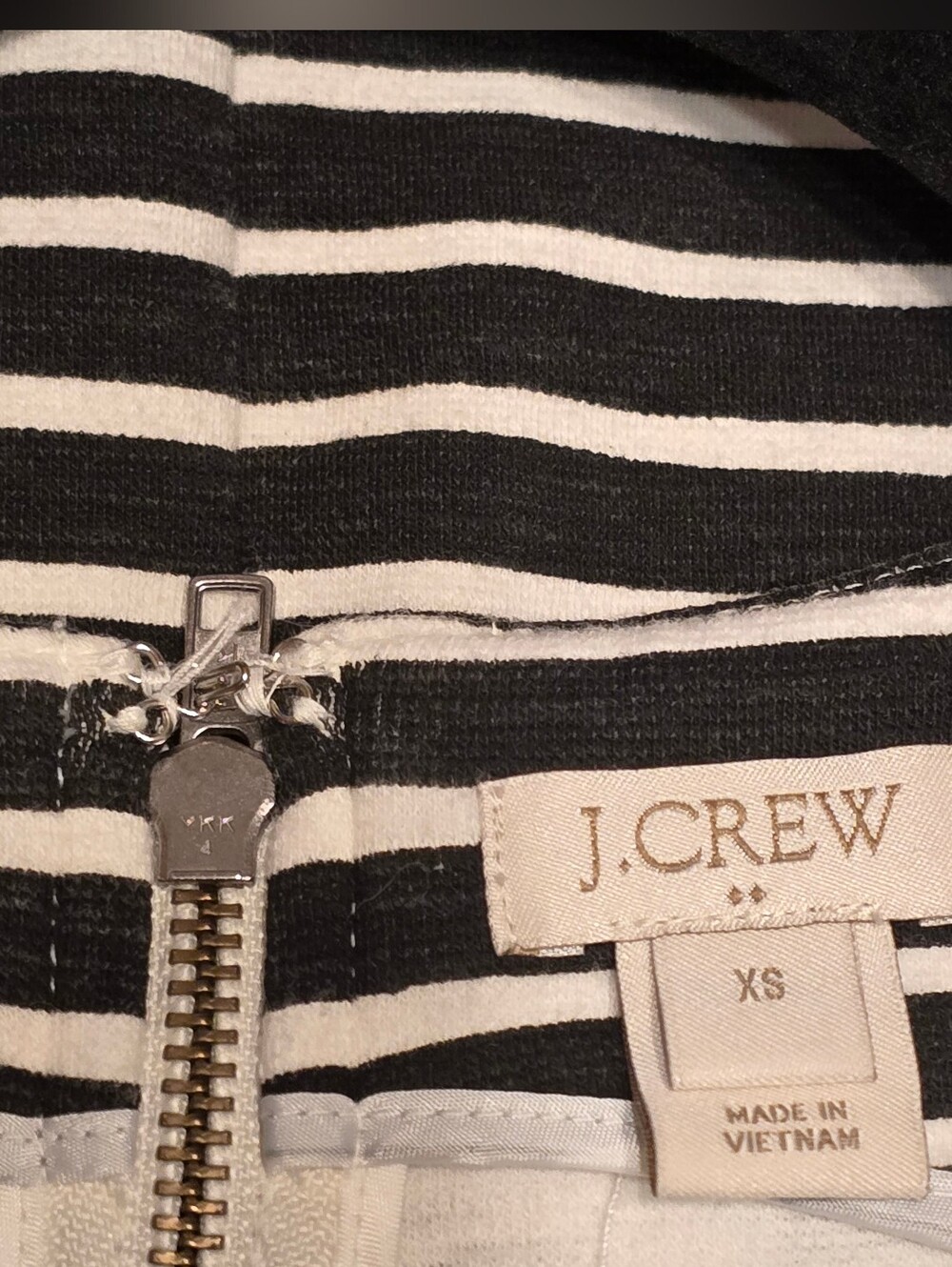 J.Crew Daybreak Striped Knit Fit Flare Mini Dress Black White XS - Picture 2 of 9